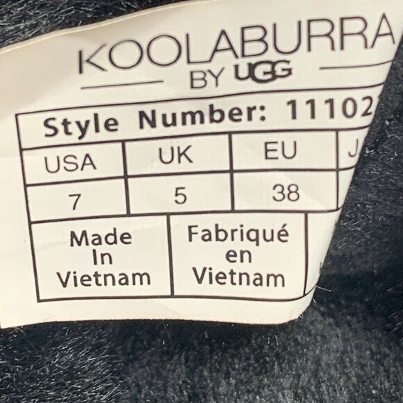 UGG Fuzz Yeah Black Sheepskin Shearling Sherpa Slippers Sandals Womens Size 7M - Picture 8 of 8